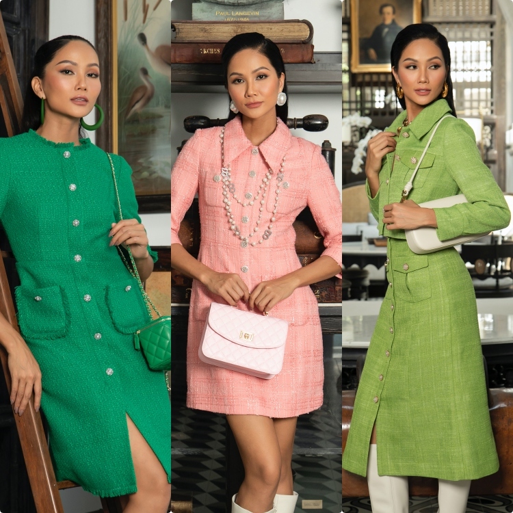 Hoa hậu H’Hen Niê gợi ý loạt trang phục vải tweed cho mùa lễ hội cuối năm tweed
