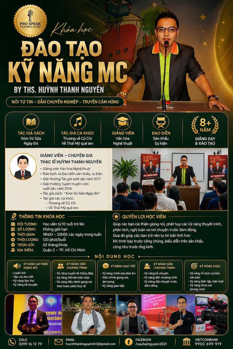 THS. HUỲNH THANH NGUYÊN MỞ LỚP ĐÀO TẠO KỸ NĂNG MC MC2
